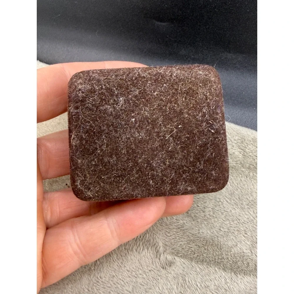 Vintage Dotson Jewelry Presentation Box Brown Velvet Hinged Small 2.5